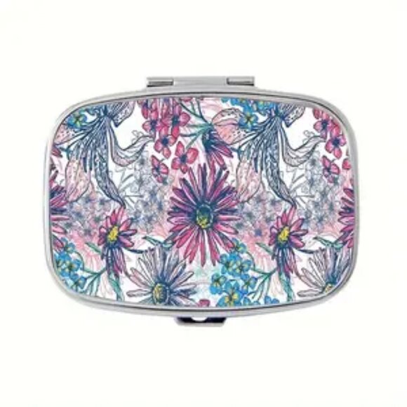 Boho Floral Pill Case - NEW - Picture 1 of 2